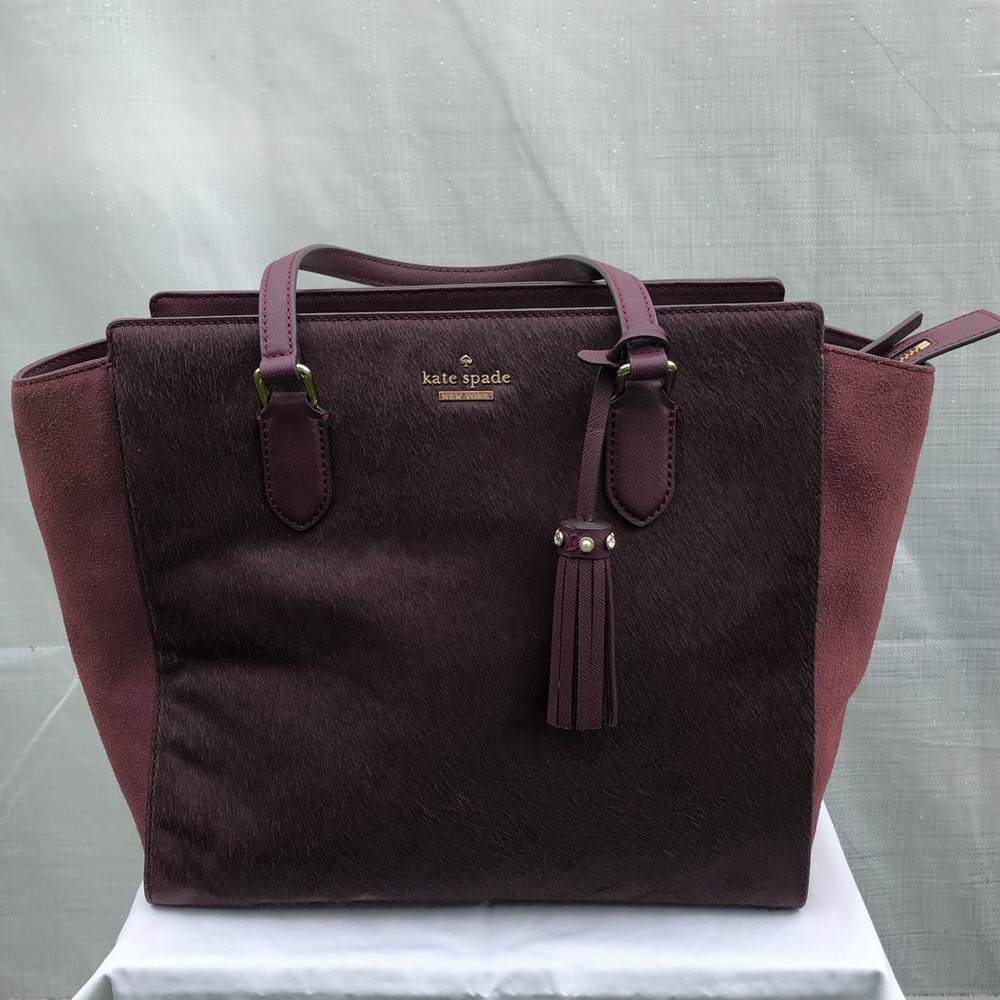 Kate Spade Laurel Way Hadlee Calf-hair Suede Bag